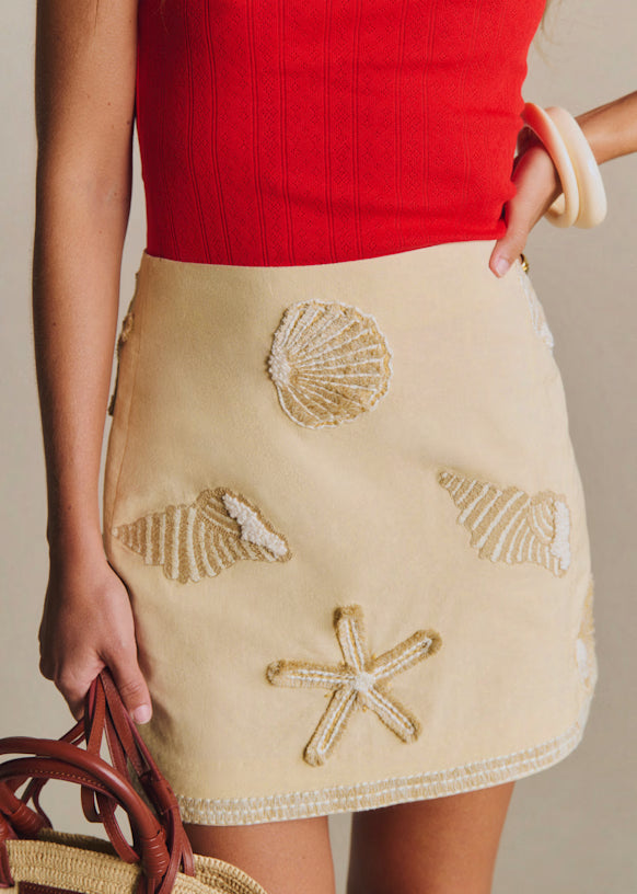 Sézane Malia Skirt - Sézane x Inoui Editions (Color -Creme Fond) Size (US 2)
