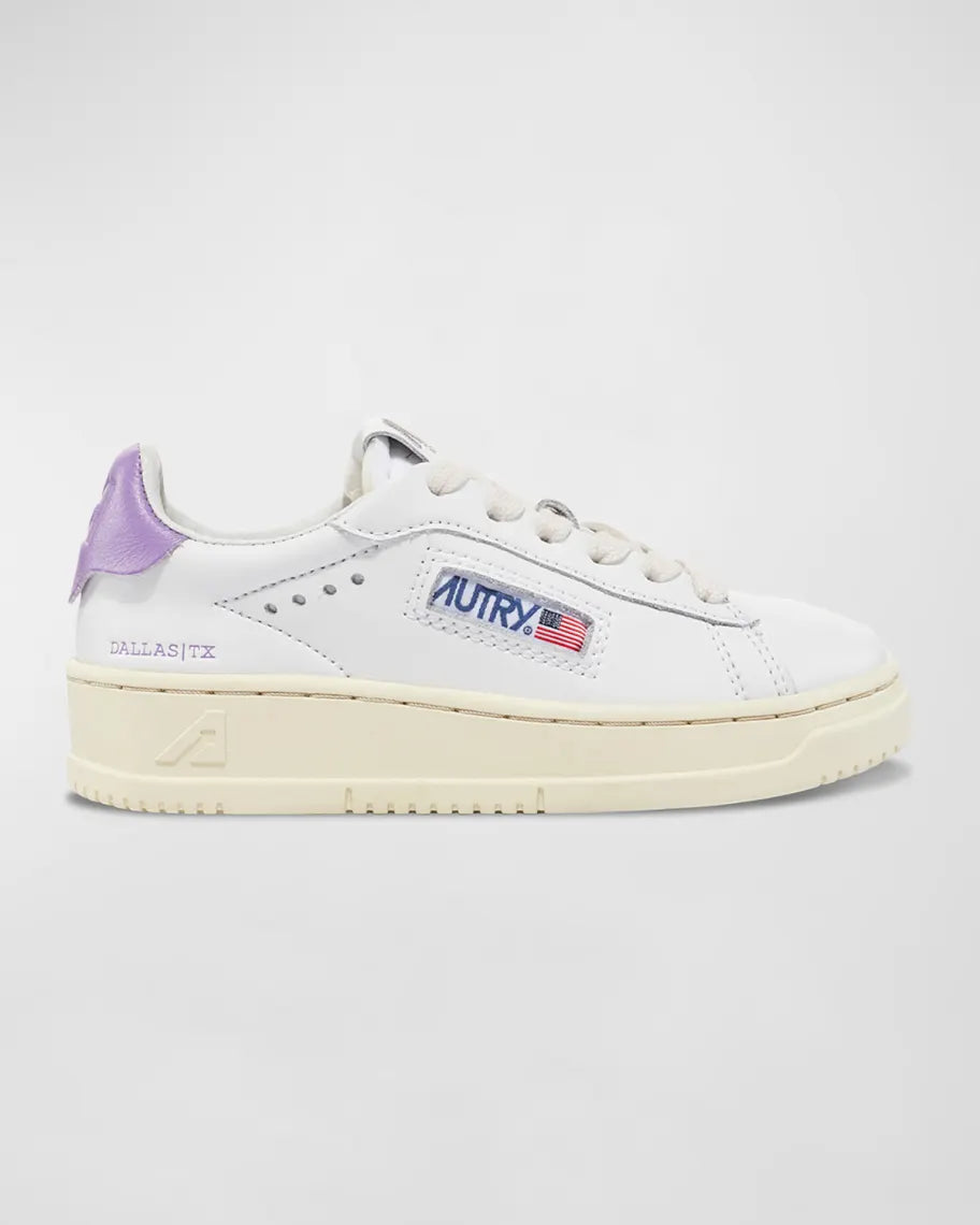 Autry- Girls'2Y- Dallas Kid's- Low- Leather- White & Lavender