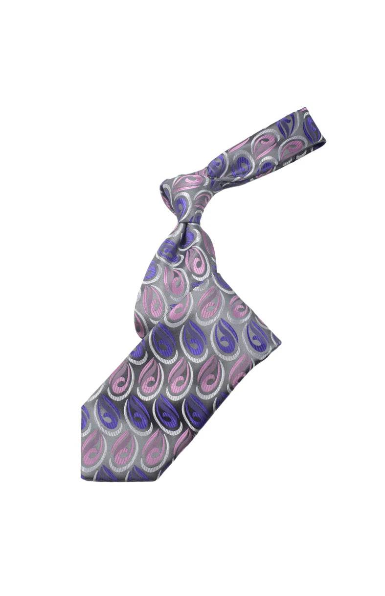 Qatar 5 | Grey Pink & Lavender Floral | Tie & Pocket Square