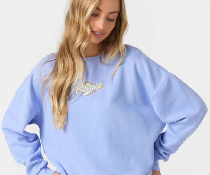 O'NEILL Solis Crewneck Fleece Sweatshirt in Hydrangea | Size S