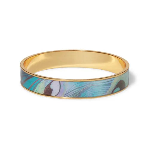 Peacock Feather Enamel Bangle