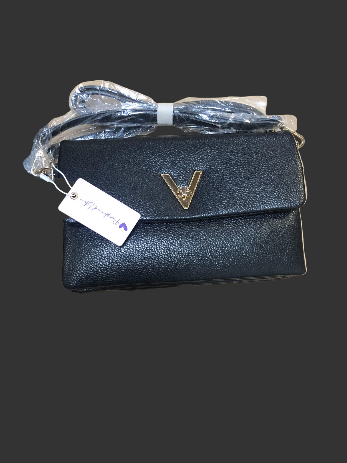 Purple and Lilac Black & Gold Crossbody