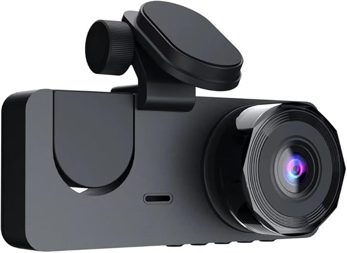 (Prilotte-Y15-1080P) 3 Channel Dash Cam Front and Rear Inside,1080P Full HD 170 Deg Wide Angle Dashboard Camera with 32GB SD Card,2.0'' IPS Screen,24H Parking Recording, Black