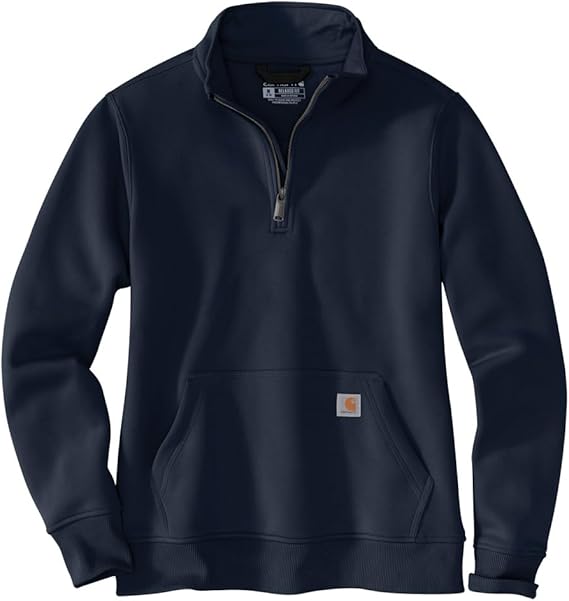 Carhartt Women's (XL) Navy Relaxed Fit Midweight Quarter Zip Mock Neck Sweatshirt