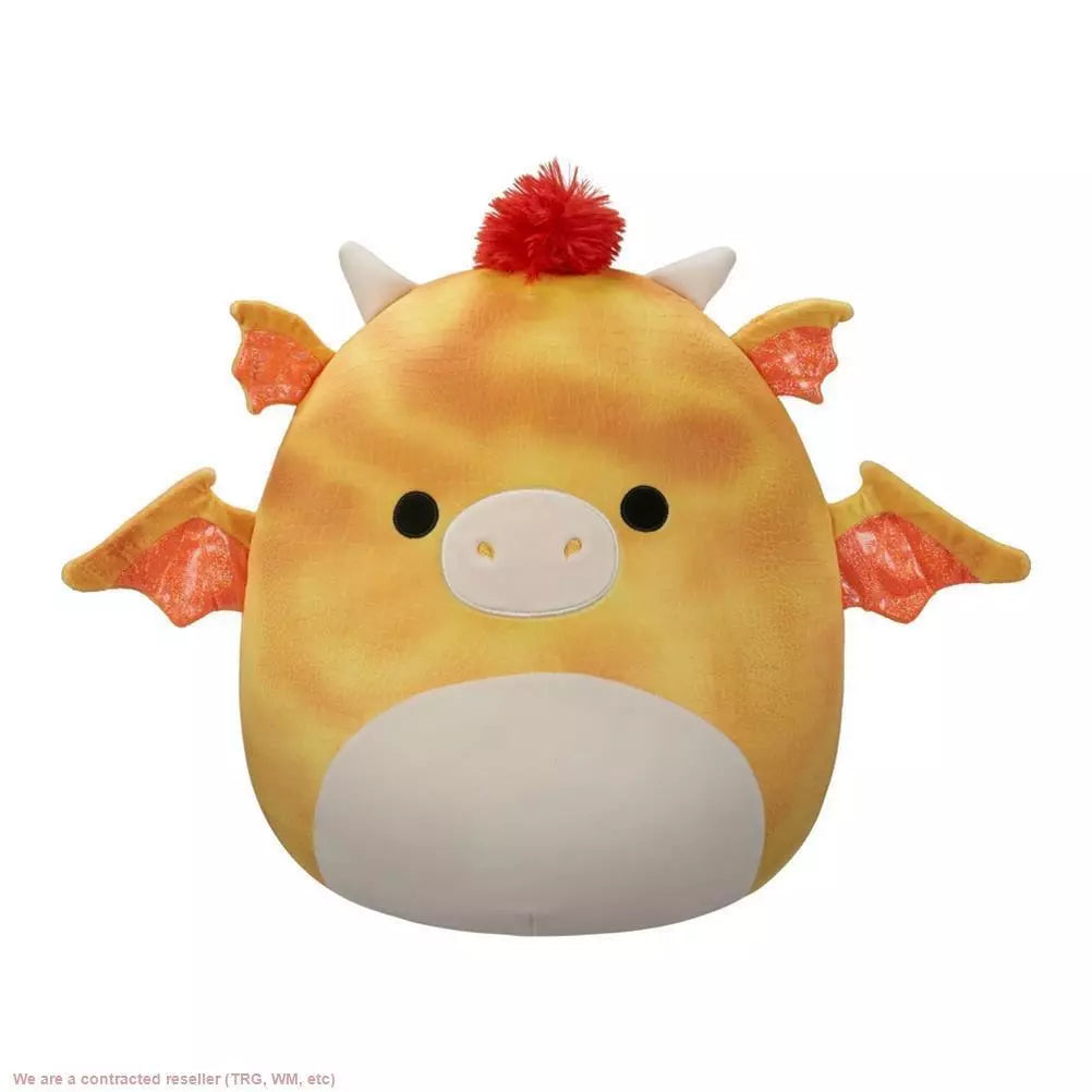 Squishmallows 16" Dieric Yellow Textured Dragon with Red Hair Large Plush