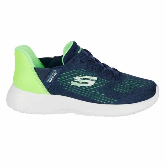 Skechers Kids' Swift Fit Sneaker Navy/Green Shoes Size: 11