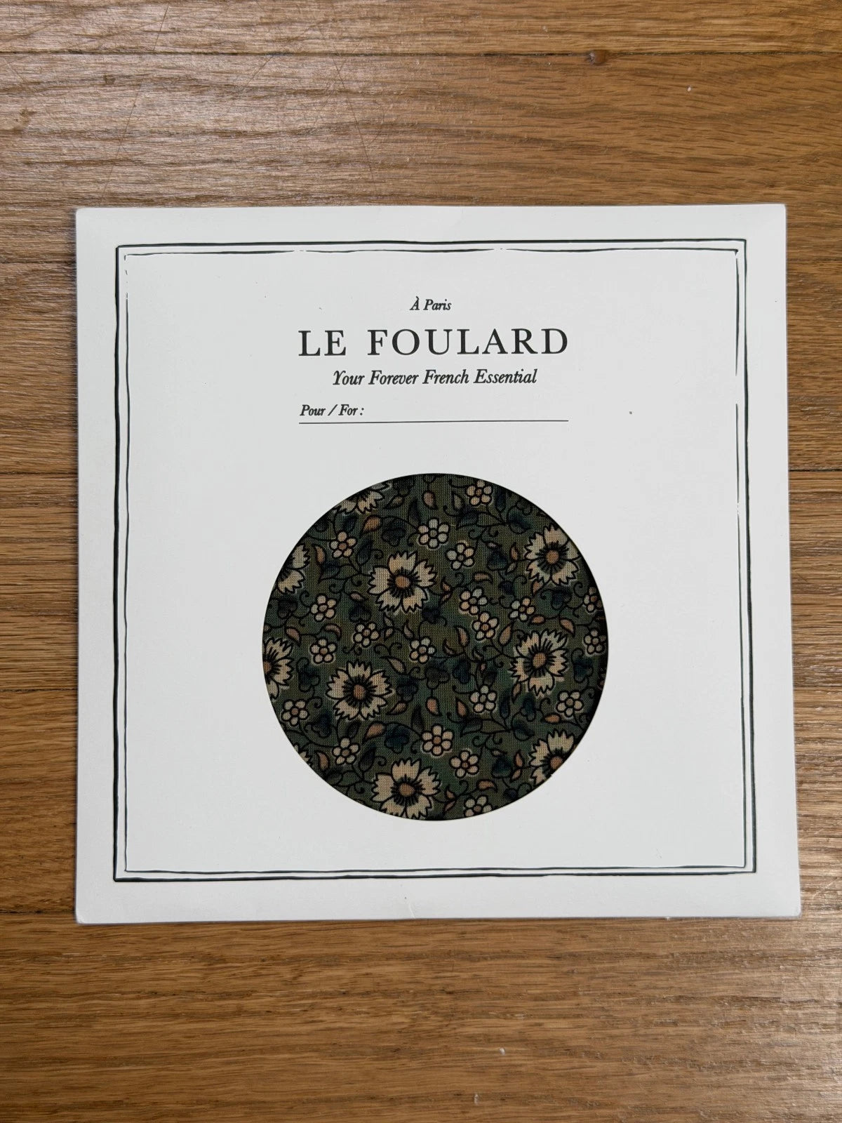 Sézane Le Foulard Green Floral Square Scarf (60/60cm)