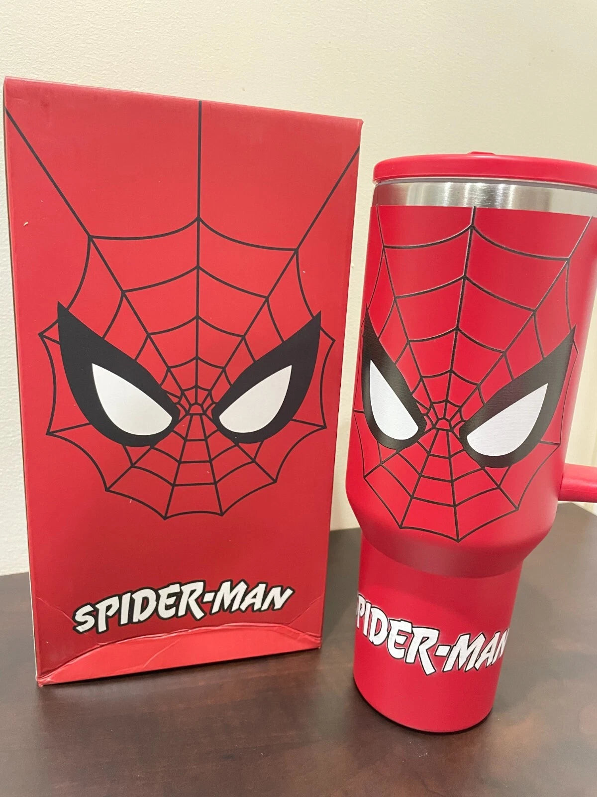 Spiderman Tumbler Cup Stainless Steel Insulated Hot Cold 40 OZ Flip Straw Lid