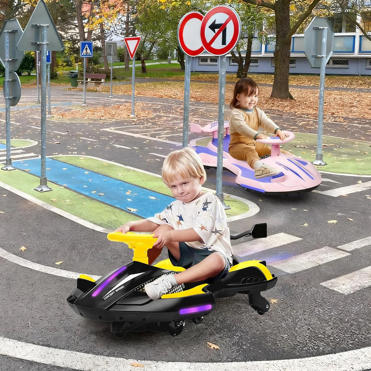 12V Electric Wiggle Car WHITE