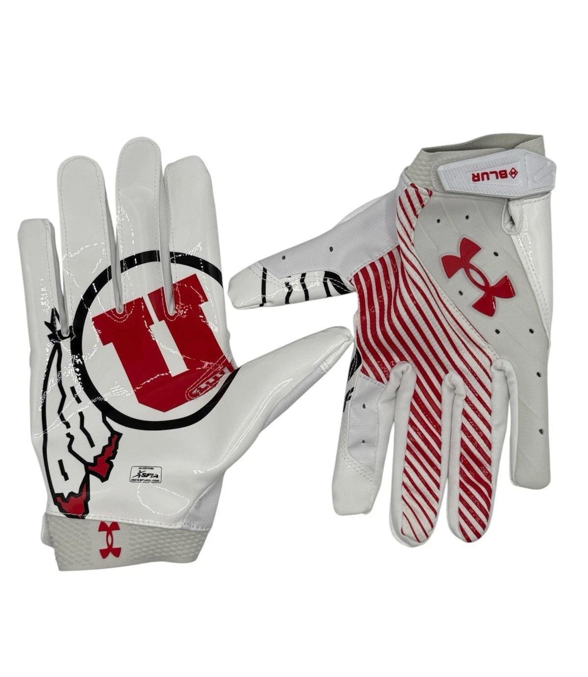 Under Armour Blur Utah Utes PE Mens Large Receiver Team Issued Football Gloves Size M