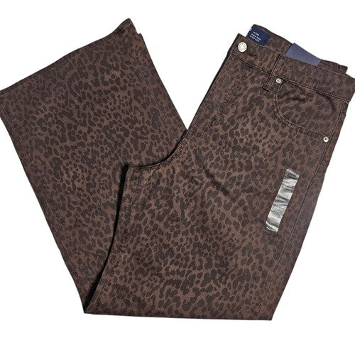 GAP Women's- 14/32- High-Rise Wide Leg- Leopard Print