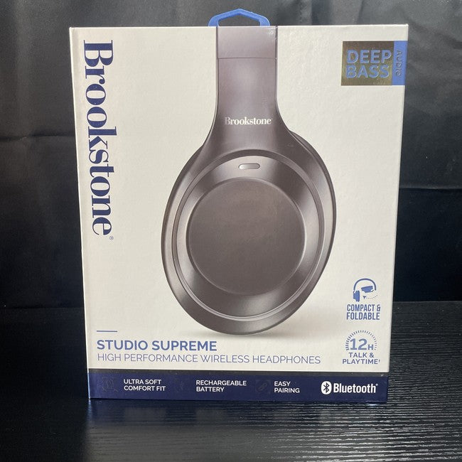 Brookstone Studio Supreme Deep Bass wireless Headphones (Black)