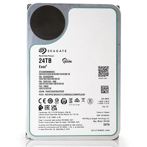 Seagate 24TB Exos 7200 rpm SATA III 3.5" Internal HDD (Recertified)