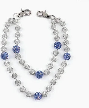 DRUNZ White/BLUE W DOTS WALLET CHAIN DZ153