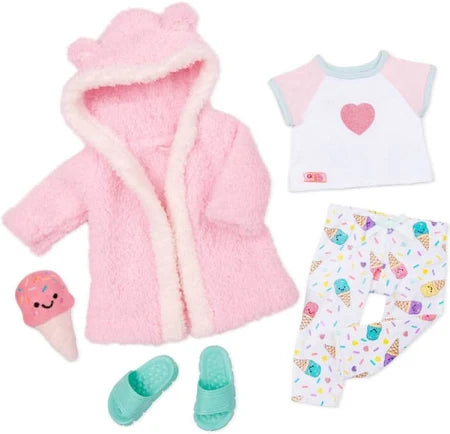 Our Generation Ice Cream Dreams Pajama & Robe Outfit for 18" Dolls (new, open)
