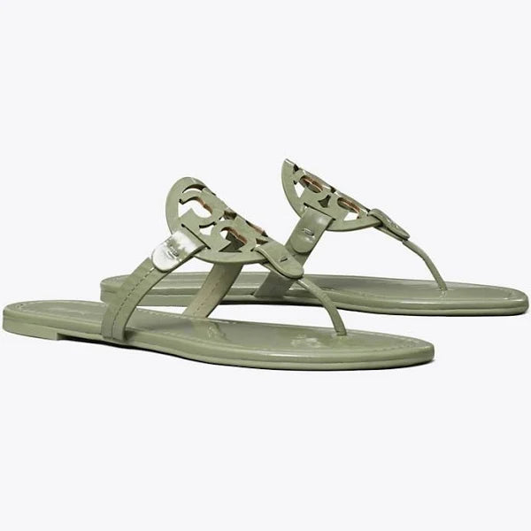 Tory Burch Miller Patent Leather Sandal Light Jade Size: 11