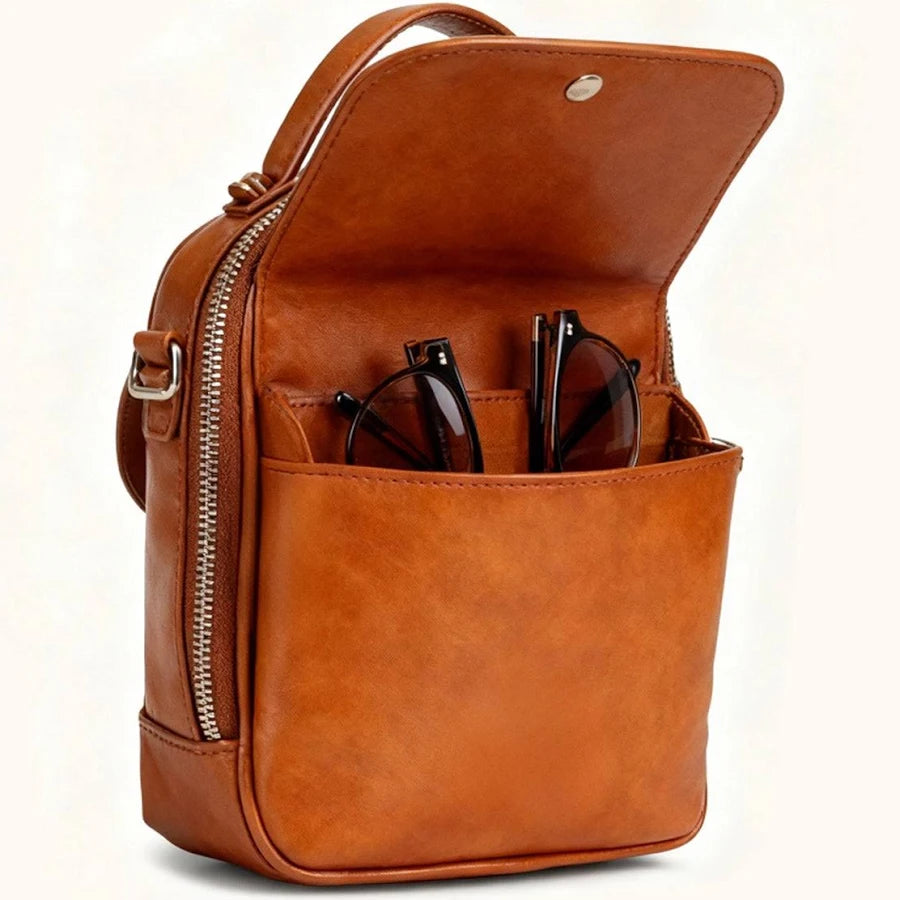 Ouchlove Women's Crossbody Bag/Eyeglasses Bag - Maya (Brown)