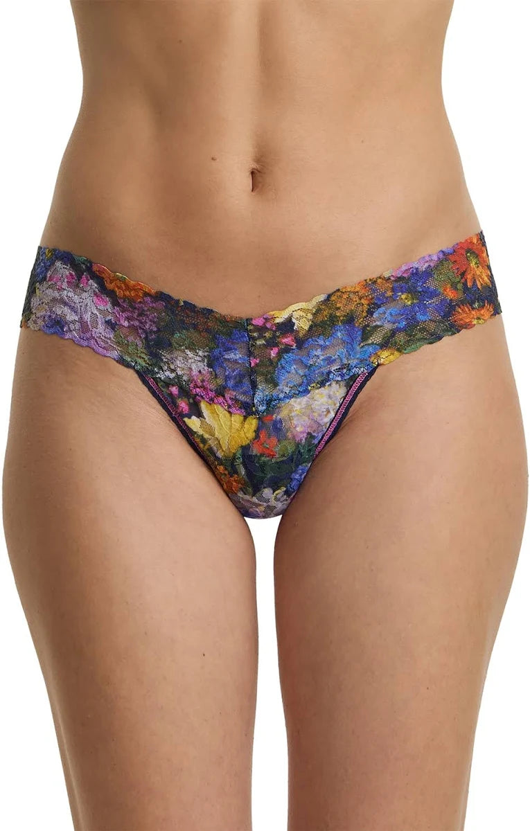 Printed Signature Lace® Low Rise Thong Impressionist Floral Print