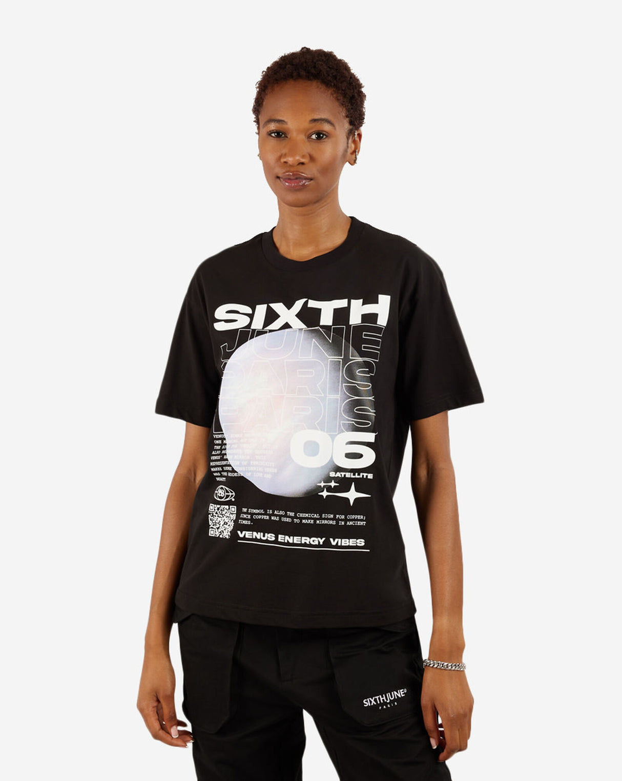 Sixth June Ss Galaxy Graphic Tee, Black - Women's