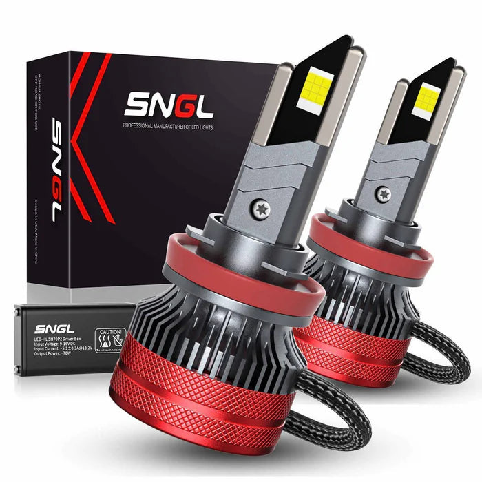 SNGL Brightest H11 LED Bulbs For Projector Headlights 140W 6000K White