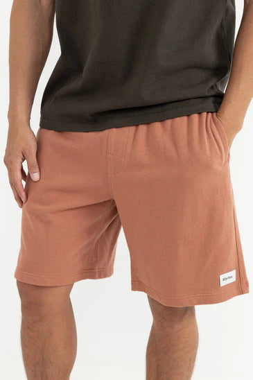 Rhythm Terry Jam Men's 19 Inch Elastic Waist Short Brown - Size 36
