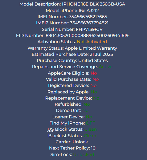 iPhone 16e - Black - 256BG - Carrier Unlocked - New, Sealed