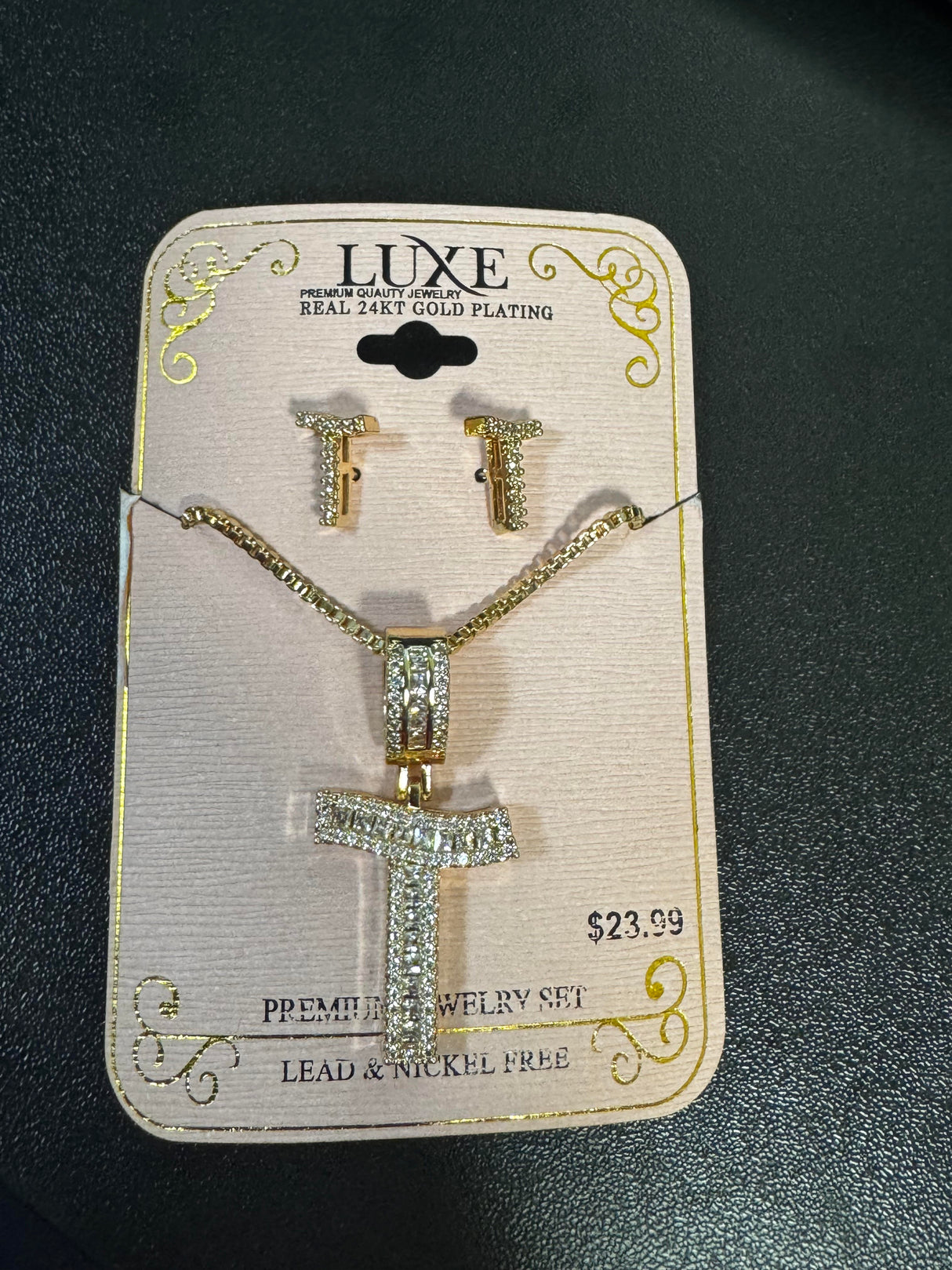 Luxe Premium Quality Jewelry Real 24KT Gold Plating Set