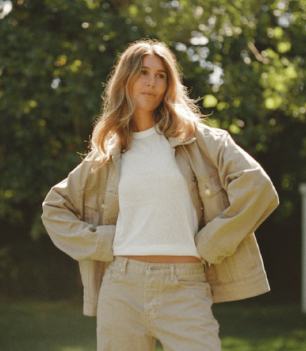 PARKE Oversized Denim Jacket - Camel - S/M