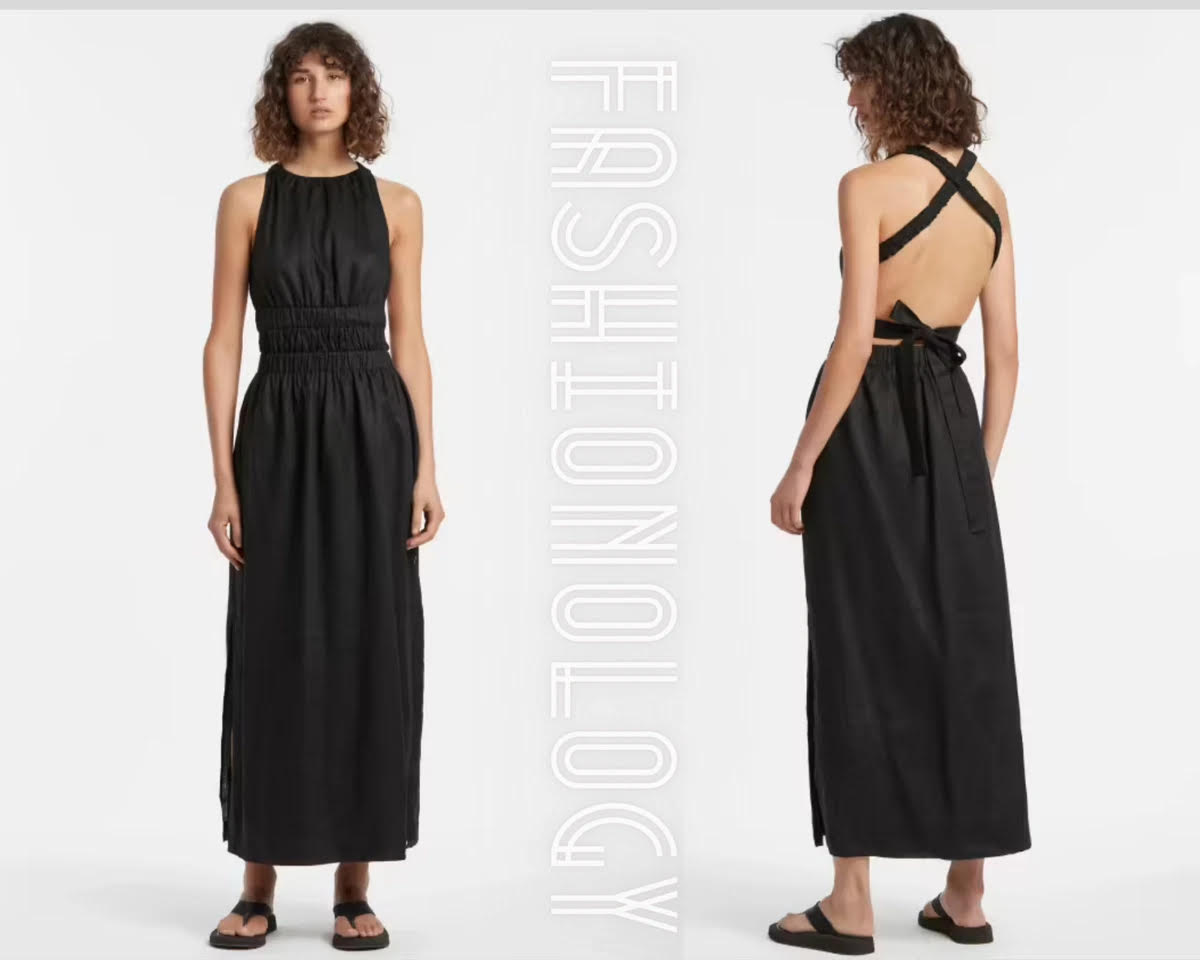 Sir Vilma Cross Back Dress (Size 1) Linen Casual