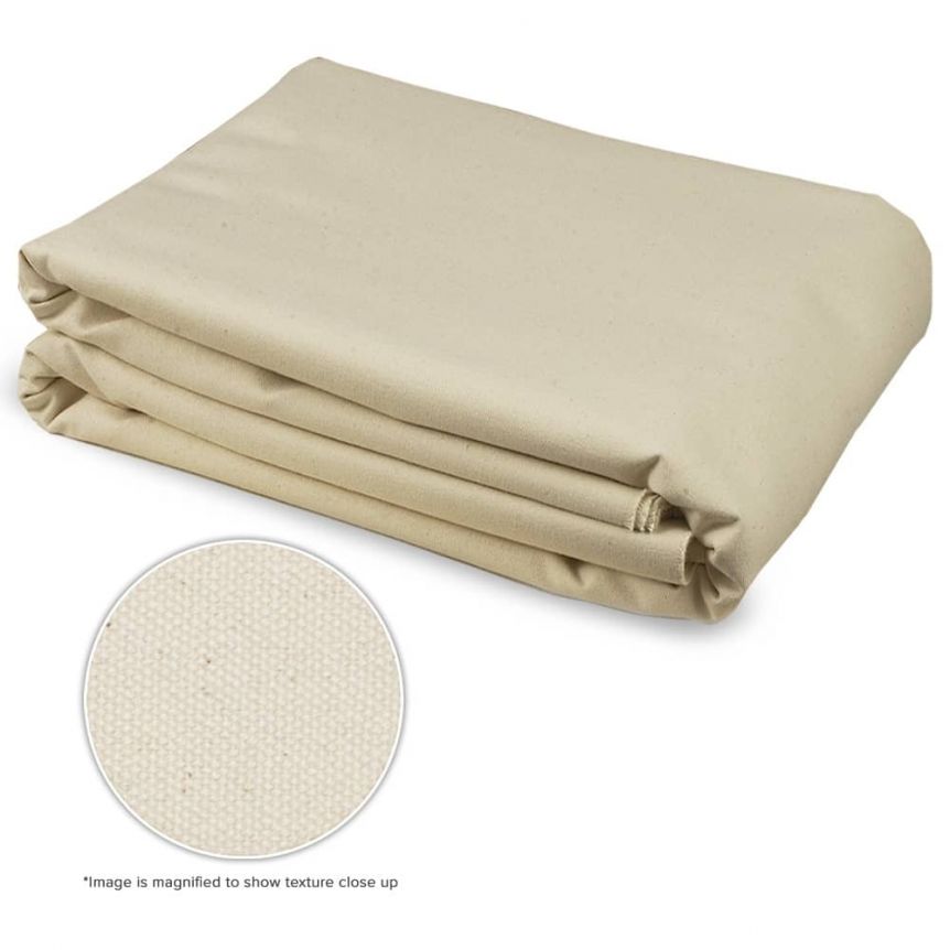 Creative Mark Unprimed Cotton Duck Deluxe Canvas - 7oz Folded Canvas - 72" x 6 Yards - Uniform Medium Texture - Economy Cotton Sheeting - Bulk Un-Stretched Duck Canvas Fabric for Artists