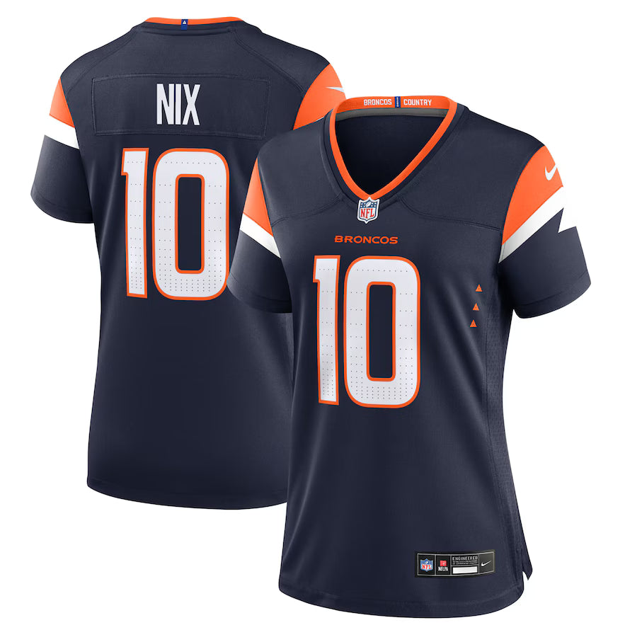 Women's Denver Broncos Bo Nix Nike Navy Alternate Game Jersey