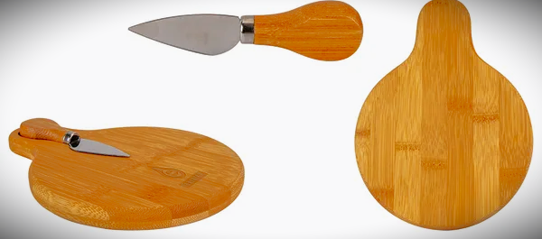 Sanofi Small Bamboo Cutting Board with Cheese Knife