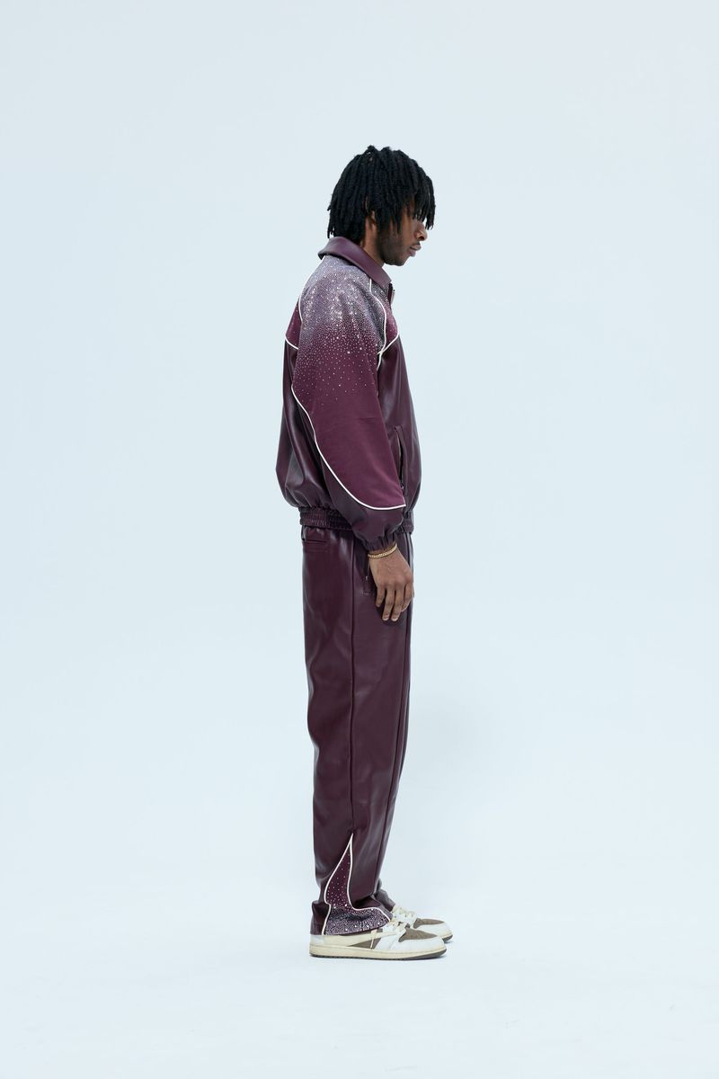 Rvs Labs Maroon Leather / Suede Astral Zip Pants Size: L