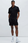 Catanina Textured Polo - Black SIZE LARGE