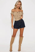 Fashion Nova Karinne Seamed Denim Shorts - Dark Wash Size 1