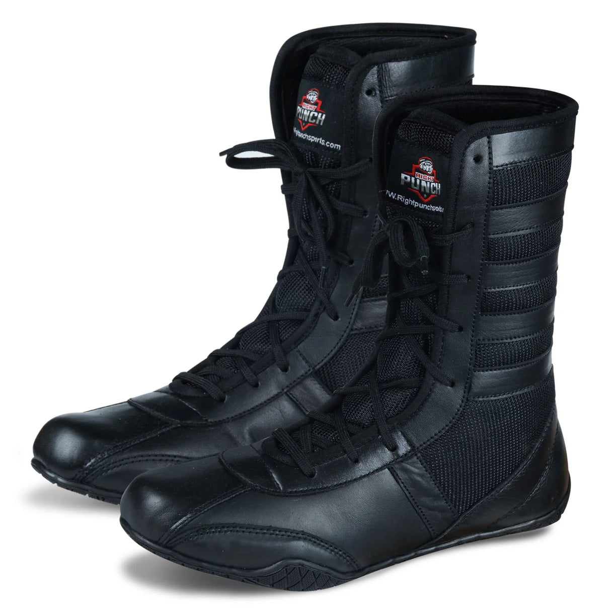 RIGHT PUNCH SPORTS | Pro High Top Boxing Boots - Black | Size 13