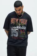 Fashion Nova The Big Apple NYC Oversized Short Sleeve Tee - Black Size Large