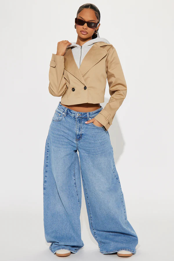 FASHION NOVA | Stay Elevated Hooded Blazer in Taupe | S