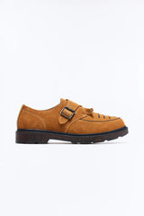 Genuine Suede Monk Strap Loafer by Novamen - Brown - Size 9