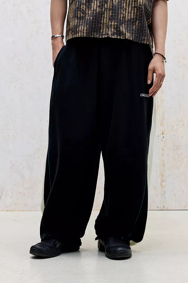 IETS FRANS - Black Panel Harri Baggy Joggers-Unisex S