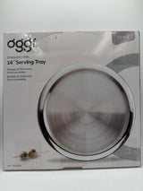 OGGI Round Tray Steel 14" - Ideal Coffee Table, Decorative Tray