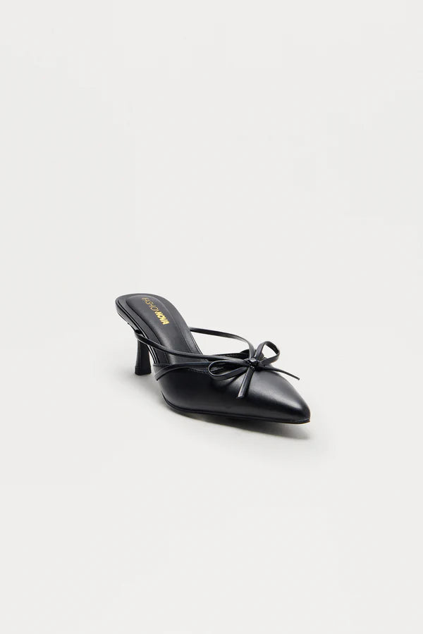 Polish Bow Pumps - Black Size 9