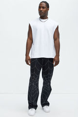 PARKER JEANS | Straight Spider Web Embroidered Jeans | Black | 34W x 32L