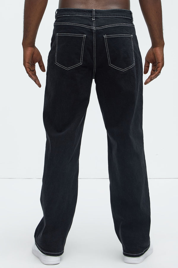 PARKER JEANS | Straight Spider Web Embroidered Jeans | Black | 34W x 32L