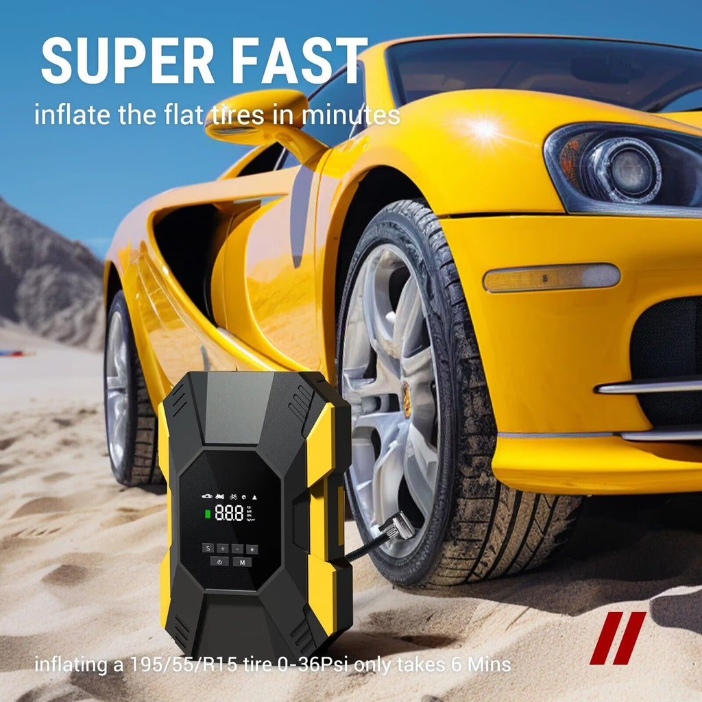 FlyKid Car Tire Inflator Portable Air Compressor Cordless Rechargeable Powerful Pump