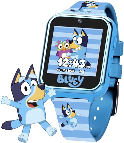 Accutime Bluey Kids Smartwatch with Camera, Games, Pedometer and Audio Recorder for Creative Play and Learning, 1.5" Touchscreen, Blue (NEW, OPEN BOX)