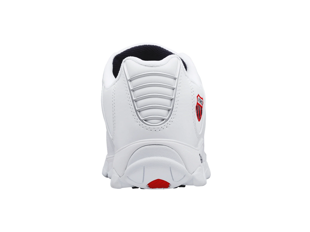 K-Swiss Men's ST329 CMF Shoes, White/Navy/Red, 9.5