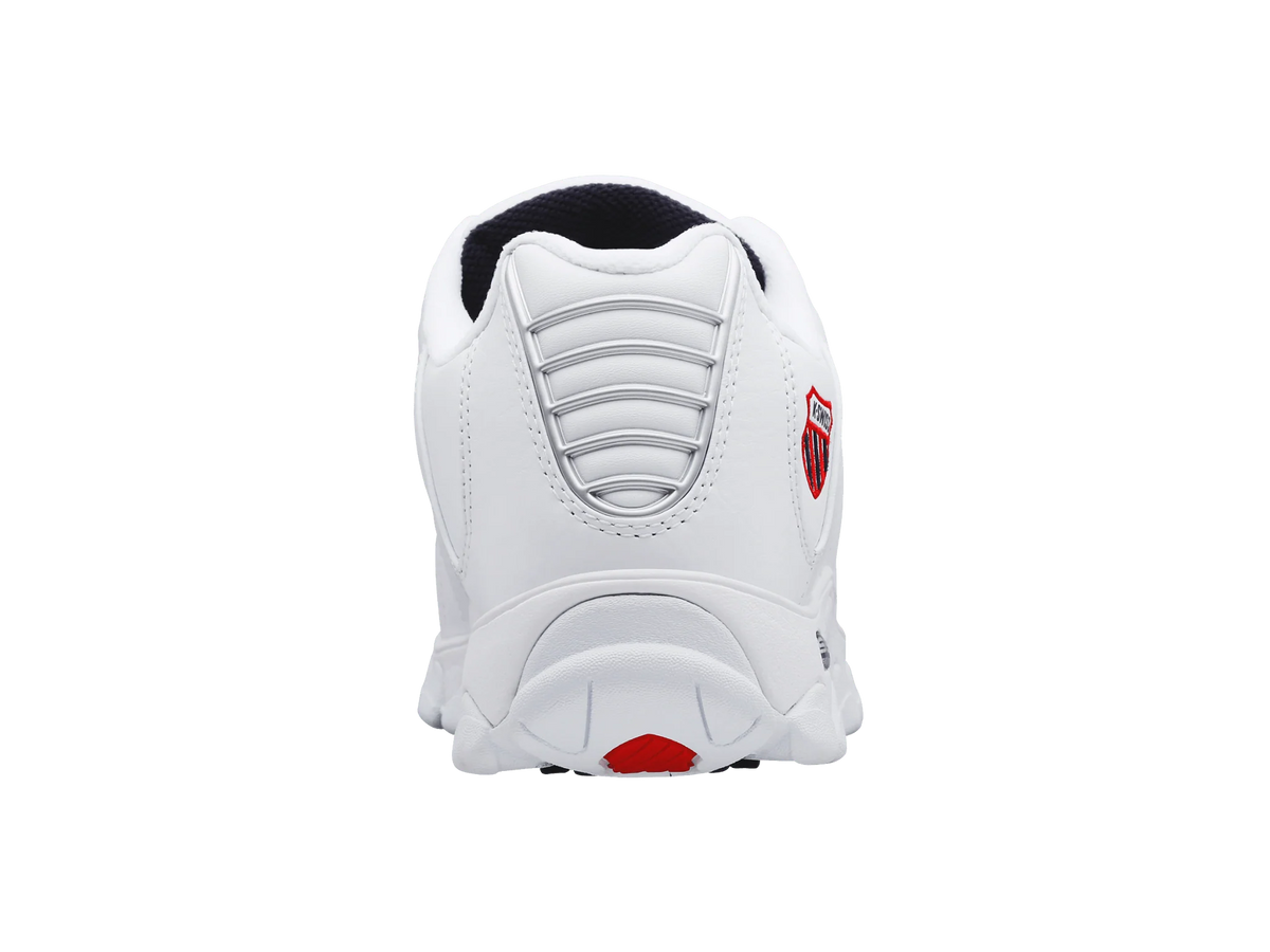 K-Swiss Men's ST329 CMF Shoes, White/Navy/Red, 9.5