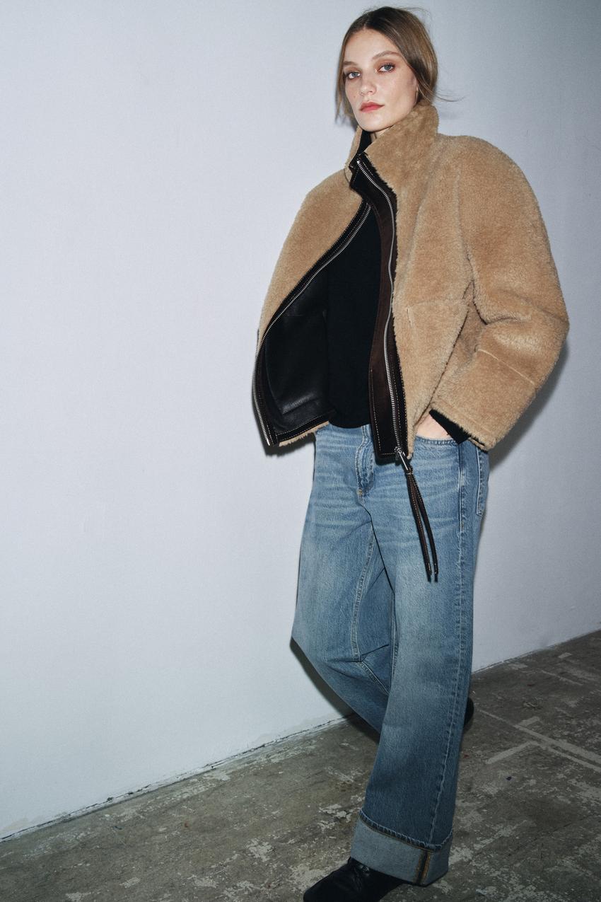 ZW COLLECTION FAUX SHEARLING DOUBLE-FACED JACKET Size S