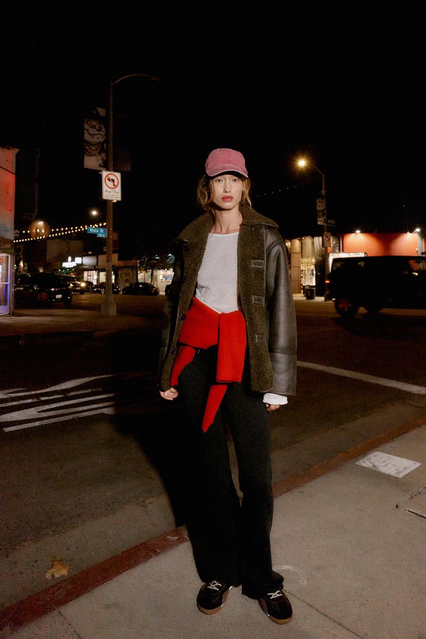 Zara INTERLOCK FLARE PANTS Size M